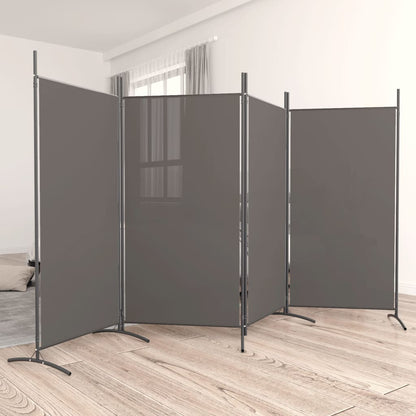 Kamerscherm Met 4 Panelen Stof Kleurig 346 x 180 cm Antraciet