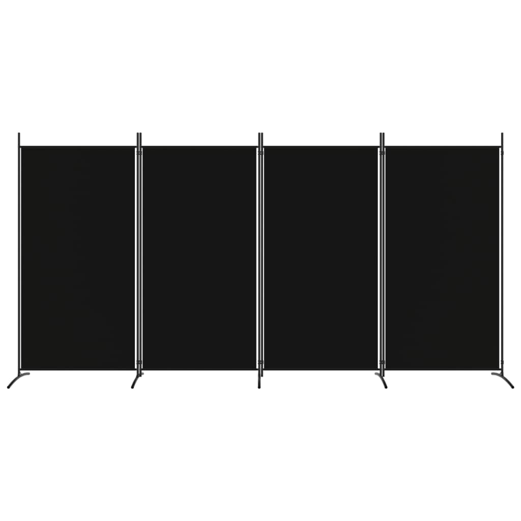 Kamerscherm Met 4 Panelen Stof 346 x 180 cm Zwart