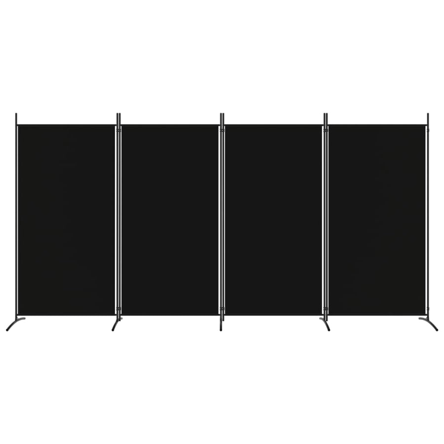 Kamerscherm Met 4 Panelen Stof 346 x 180 cm Zwart