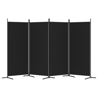 Kamerscherm Met 4 Panelen Stof 346 x 180 cm Zwart