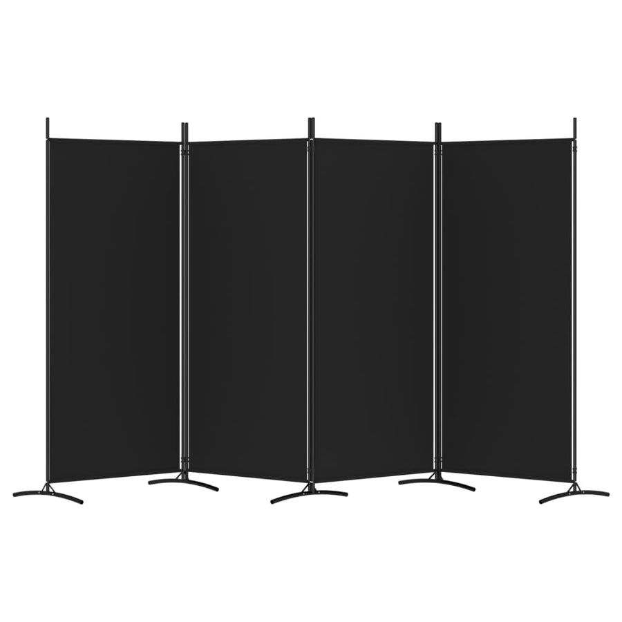 Kamerscherm Met 4 Panelen Stof 346 x 180 cm Zwart