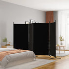 4-Panel Room Divider 346x180 cm Fabric Black