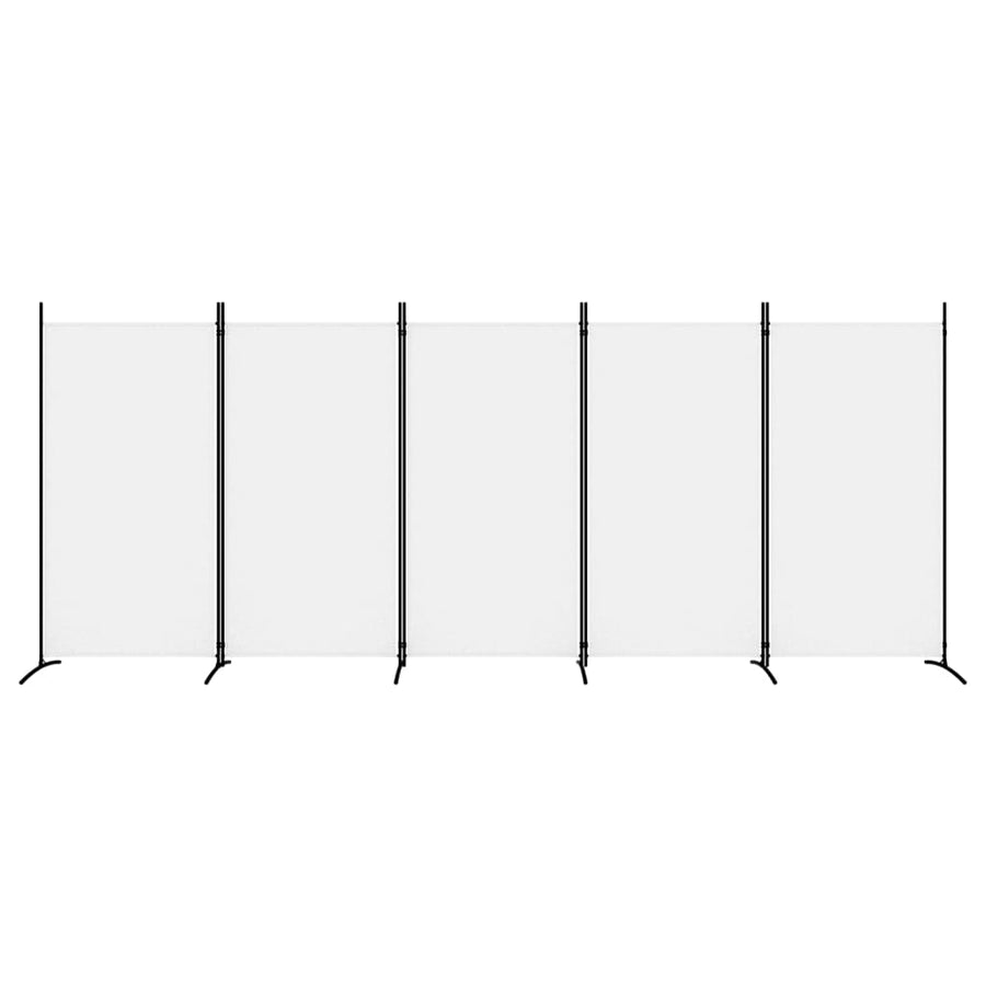 Kamerscherm Met 5 Panelen Stof 433 x 180 cm Wit