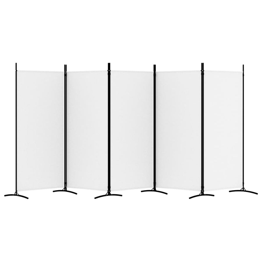Kamerscherm Met 5 Panelen Stof 433 x 180 cm Wit