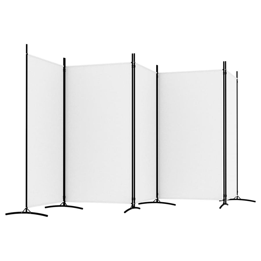 Kamerscherm Met 5 Panelen Stof 433 x 180 cm Wit