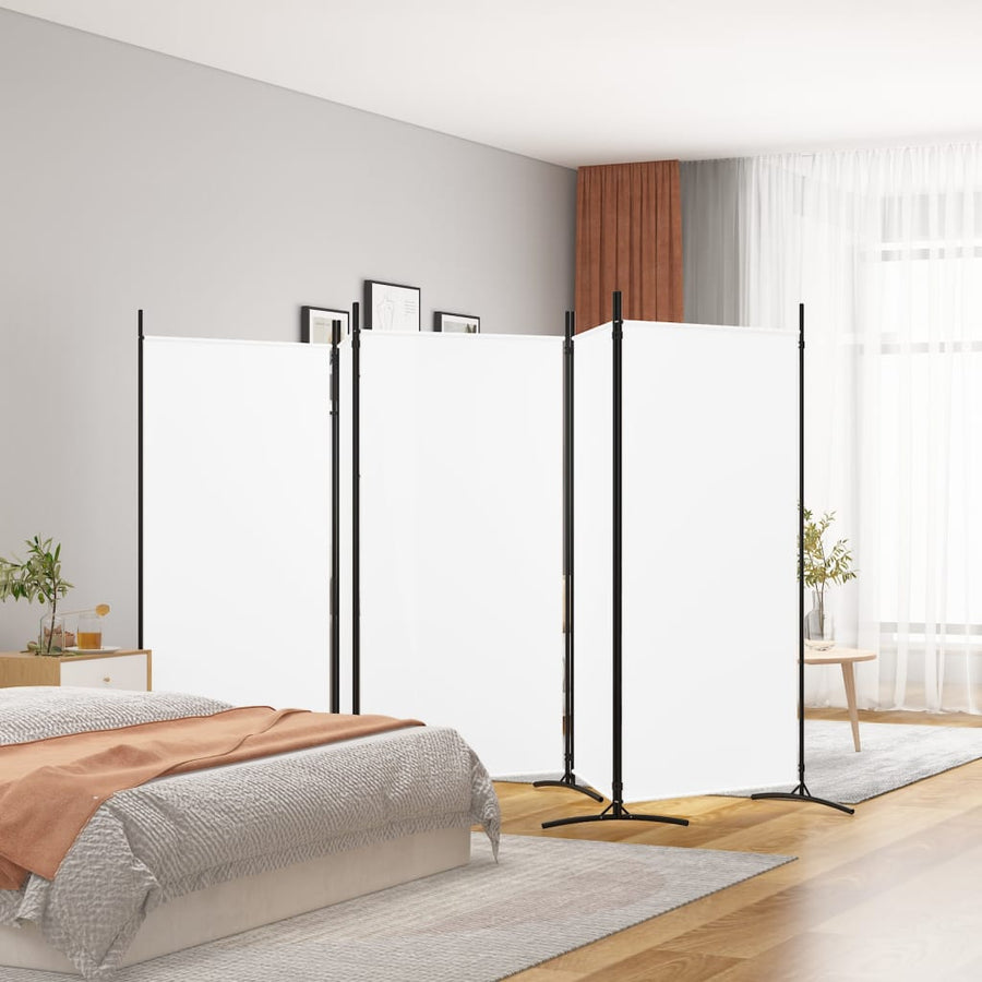 Kamerscherm Met 5 Panelen Stof 433 x 180 cm Wit