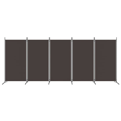 Kamerscherm Met 5 Panelen Stof 433 x 180 cm Bruin