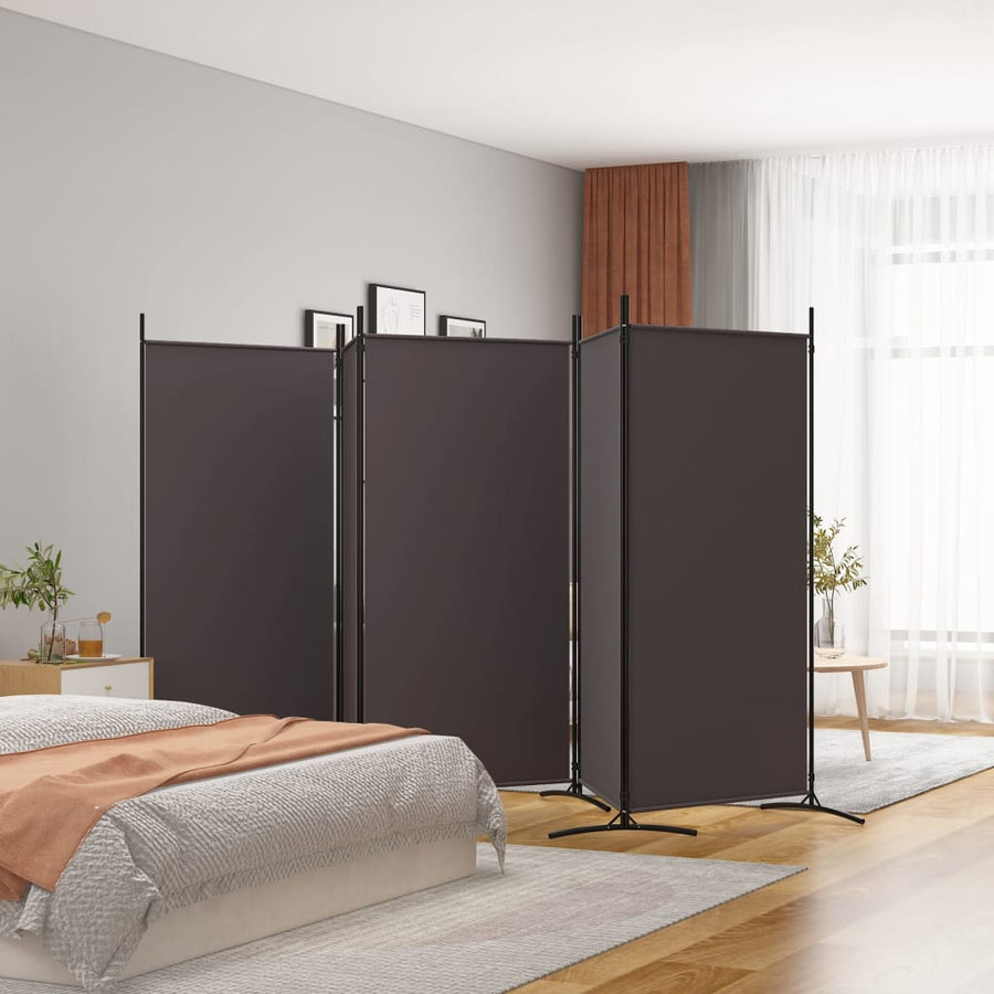 Kamerscherm Met 5 Panelen Stof 433 x 180 cm Bruin