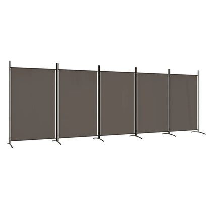 Kamerscherm Met 5 Panelen Stof Kleurig 433 x 180 cm Antraciet