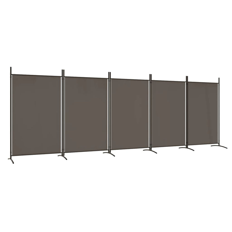 Kamerscherm Met 5 Panelen Stof Kleurig 433 x 180 cm Antraciet