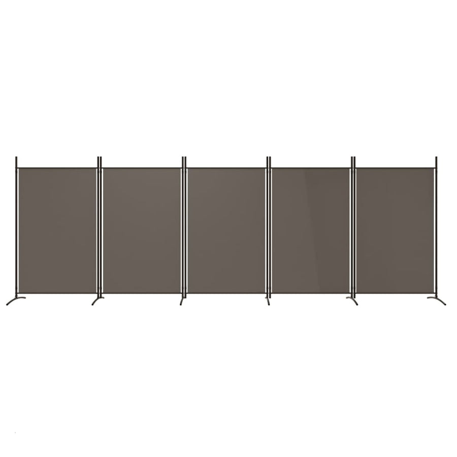 Kamerscherm Met 5 Panelen Stof Kleurig 433 x 180 cm Antraciet