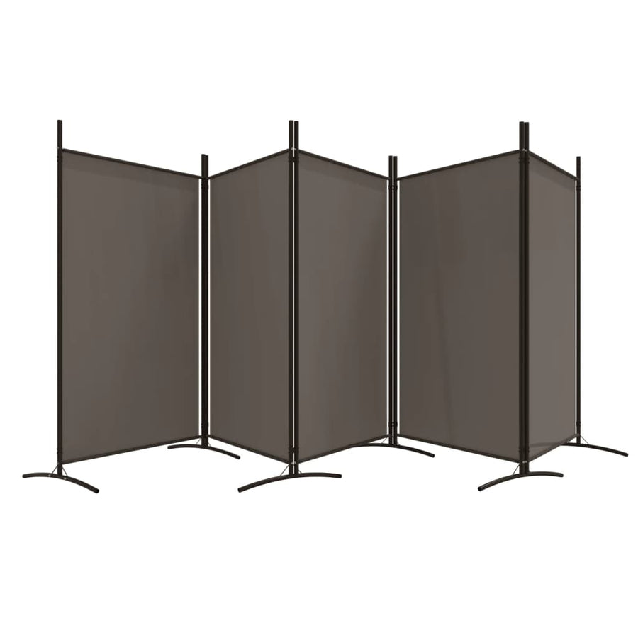 Kamerscherm Met 5 Panelen Stof Kleurig 433 x 180 cm Antraciet
