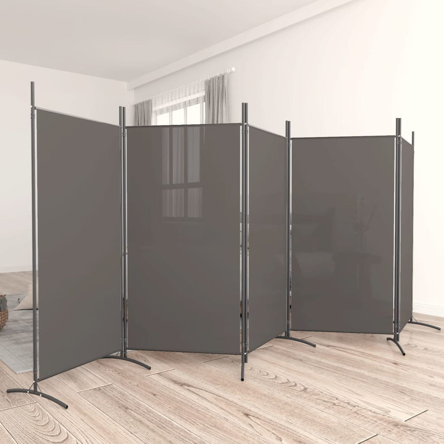 Kamerscherm Met 5 Panelen Stof Kleurig 433 x 180 cm Antraciet