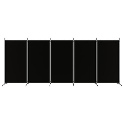 Kamerscherm Met 5 Panelen Stof 433 x 180 cm Zwart