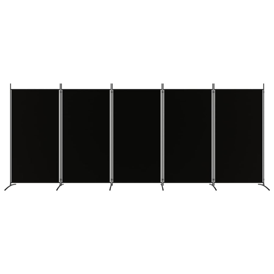 Kamerscherm Met 5 Panelen Stof 433 x 180 cm Zwart