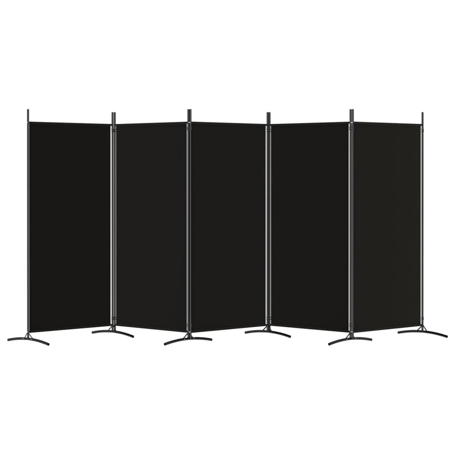Kamerscherm Met 5 Panelen Stof 433 x 180 cm Zwart