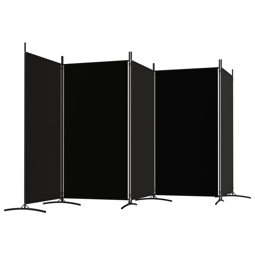 Kamerscherm Met 5 Panelen Stof 433 x 180 cm Zwart