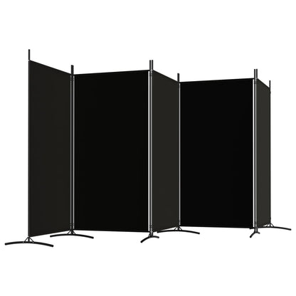 Kamerscherm Met 5 Panelen Stof 433 x 180 cm Zwart