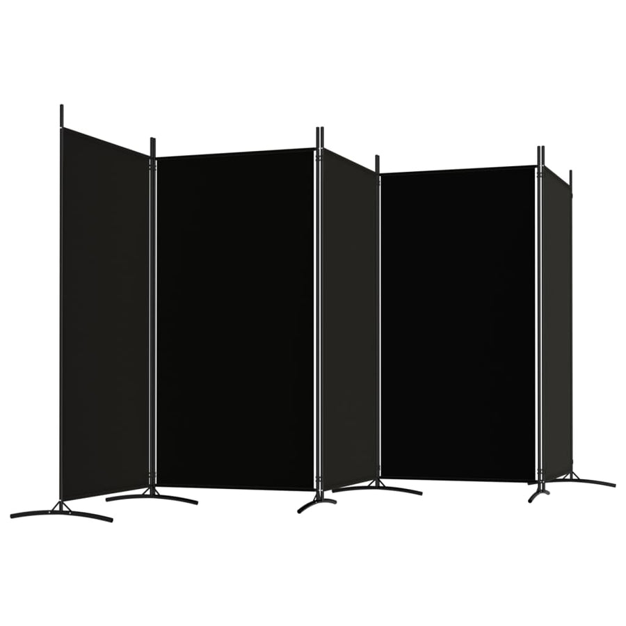 Kamerscherm Met 5 Panelen Stof 433 x 180 cm Zwart