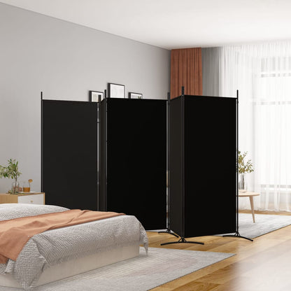 Kamerscherm Met 5 Panelen Stof 433 x 180 cm Zwart