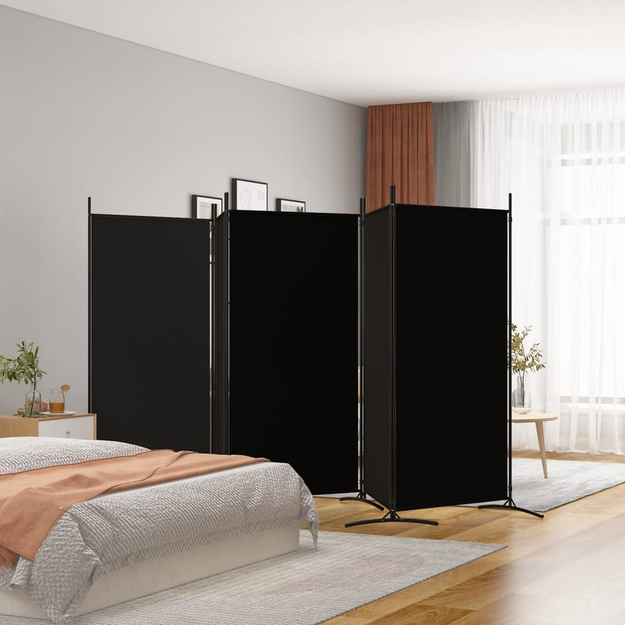 Kamerscherm Met 5 Panelen Stof 433 x 180 cm Zwart
