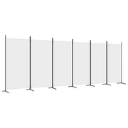 6-panel room divider 520x180 cm white fabric