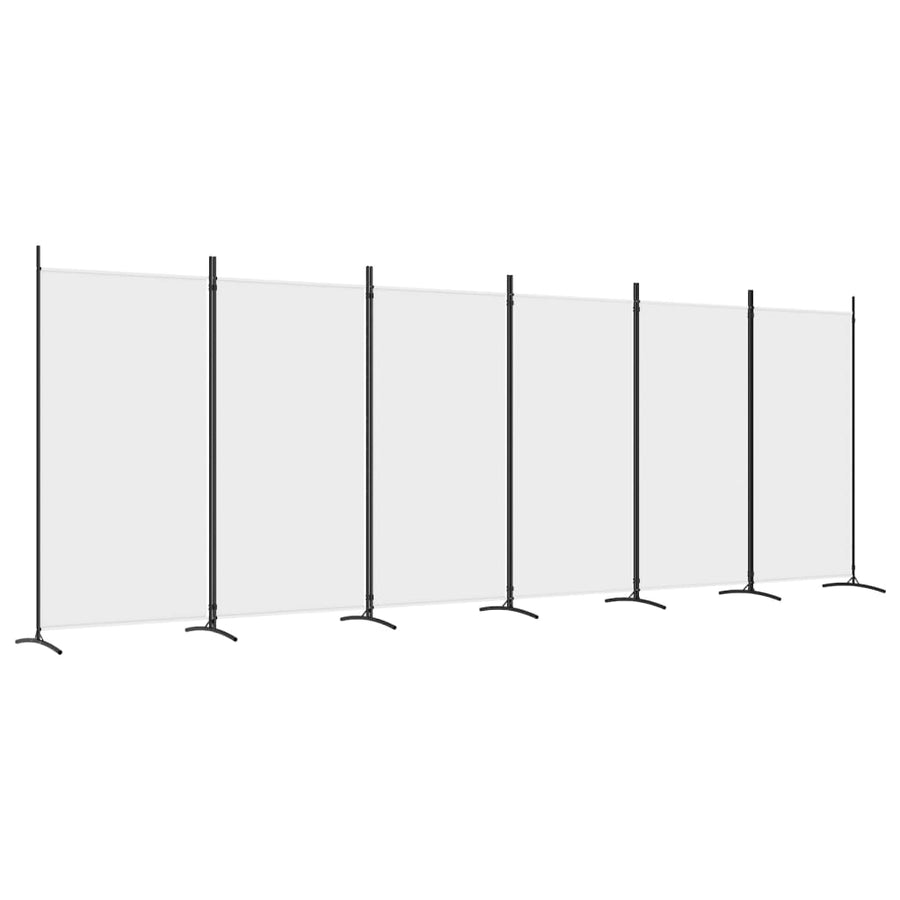 Kamerscherm Met 6 Panelen Stof 520 x 180 cm Wit