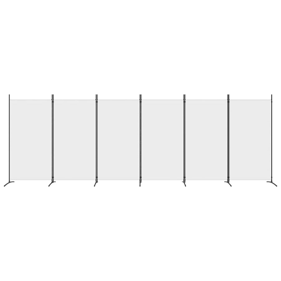 Kamerscherm Met 6 Panelen Stof 520 x 180 cm Wit