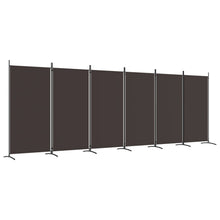 Kamerscherm Met 6 Panelen Stof 520 x 180 cm Bruin