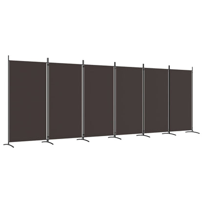 Kamerscherm Met 6 Panelen Stof 520 x 180 cm Bruin