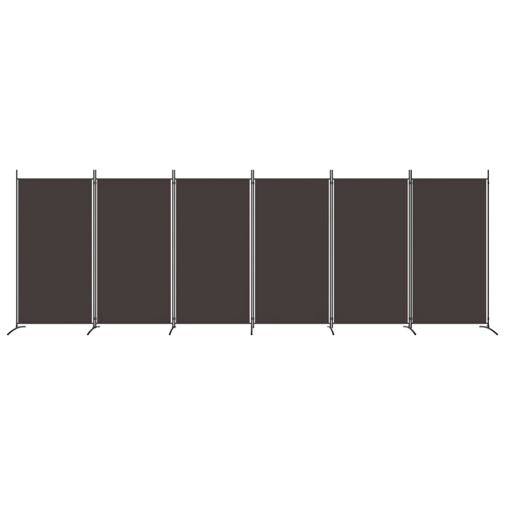 Kamerscherm Met 6 Panelen Stof 520 x 180 cm Bruin