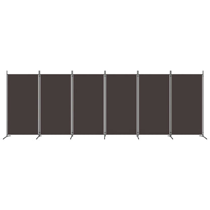 Kamerscherm Met 6 Panelen Stof 520 x 180 cm Bruin