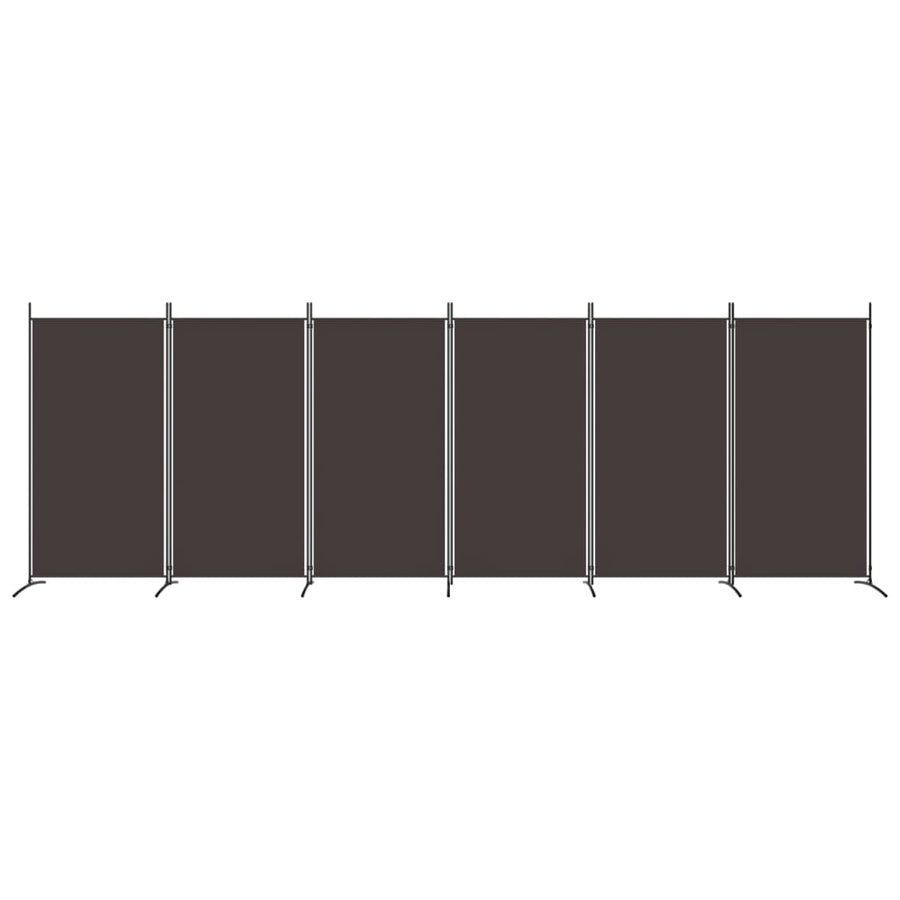 Kamerscherm Met 6 Panelen Stof 520 x 180 cm Bruin