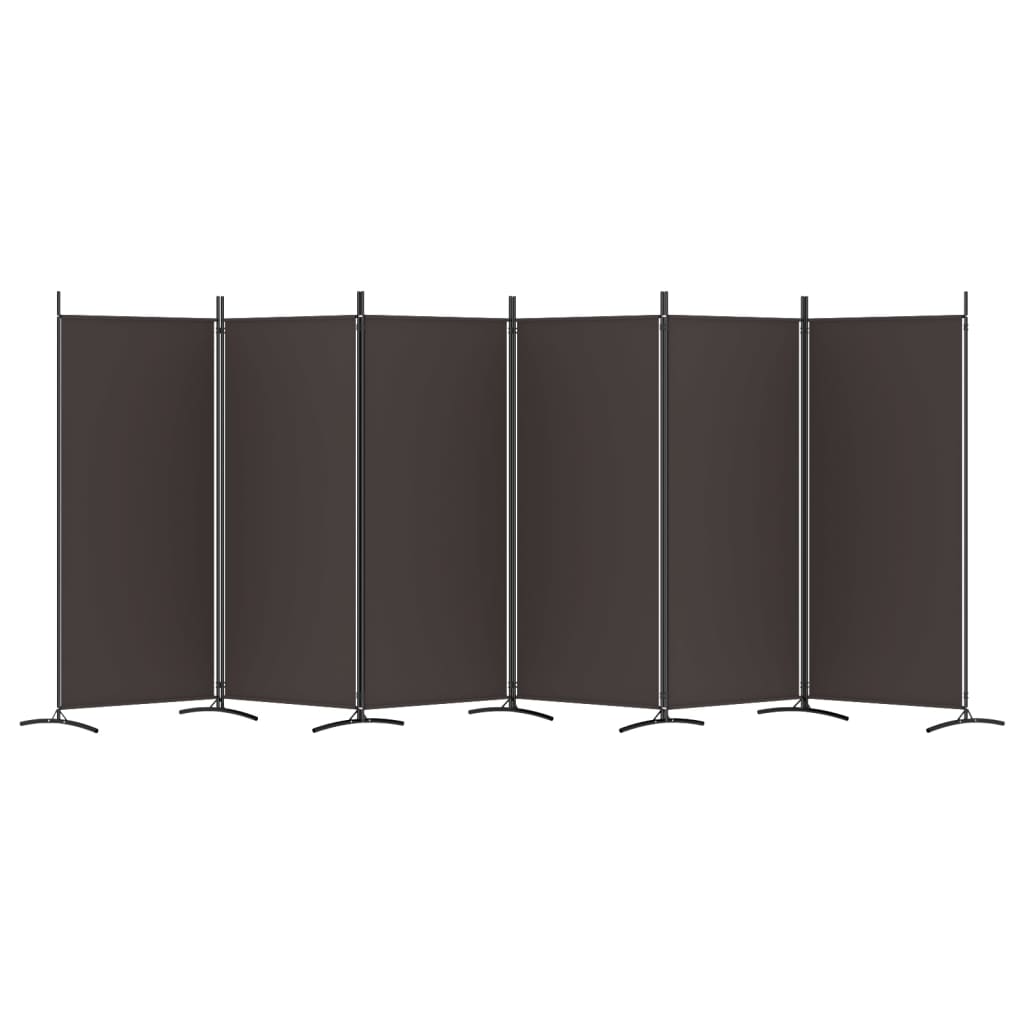 Kamerscherm Met 6 Panelen Stof 520 x 180 cm Bruin