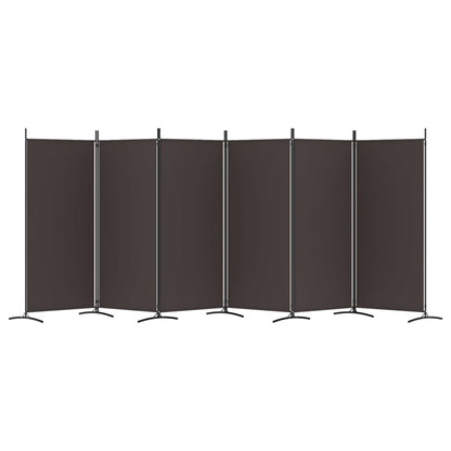Kamerscherm Met 6 Panelen Stof 520 x 180 cm Bruin