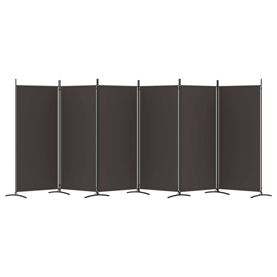 Kamerscherm Met 6 Panelen Stof 520 x 180 cm Bruin