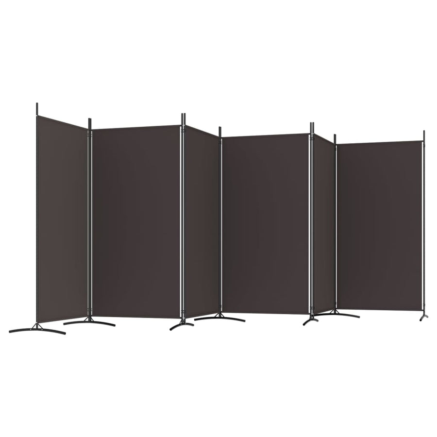 Kamerscherm Met 6 Panelen Stof 520 x 180 cm Bruin