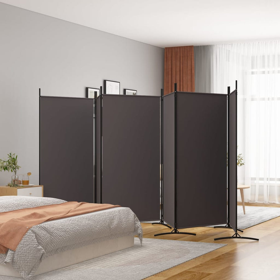 Kamerscherm Met 6 Panelen Stof 520 x 180 cm Bruin