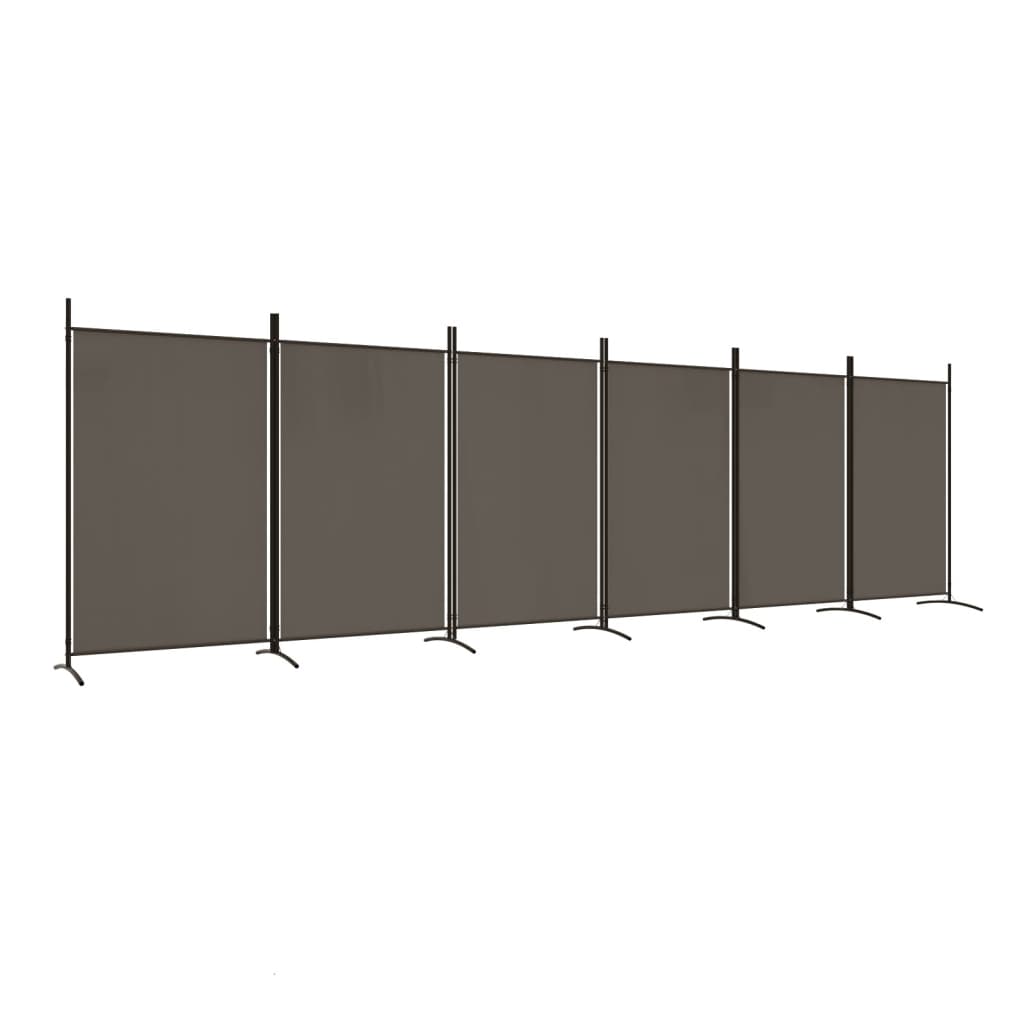 Kamerscherm Met 6 Panelen Stof Kleurig 520 x 180 cm Antraciet
