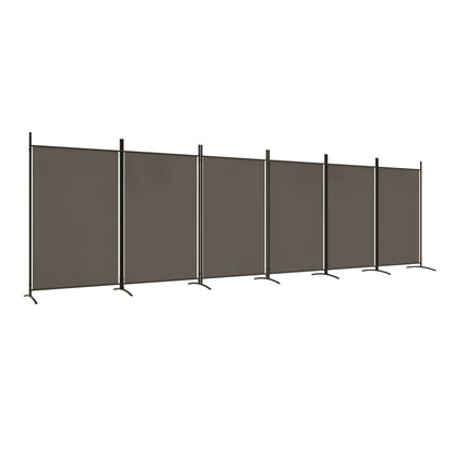 Kamerscherm Met 6 Panelen Stof Kleurig 520 x 180 cm Antraciet