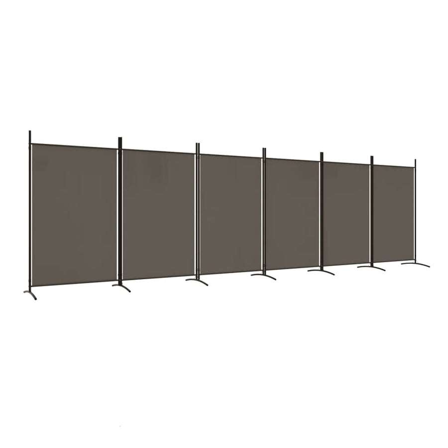 Kamerscherm Met 6 Panelen Stof Kleurig 520 x 180 cm Antraciet