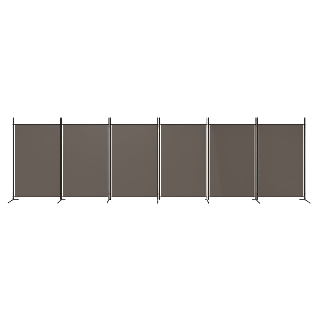 Kamerscherm Met 6 Panelen Stof Kleurig 520 x 180 cm Antraciet