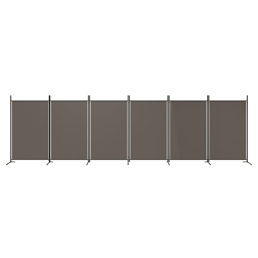 Kamerscherm Met 6 Panelen Stof Kleurig 520 x 180 cm Antraciet