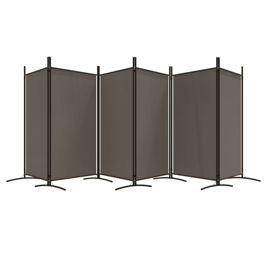 Kamerscherm Met 6 Panelen Stof Kleurig 520 x 180 cm Antraciet