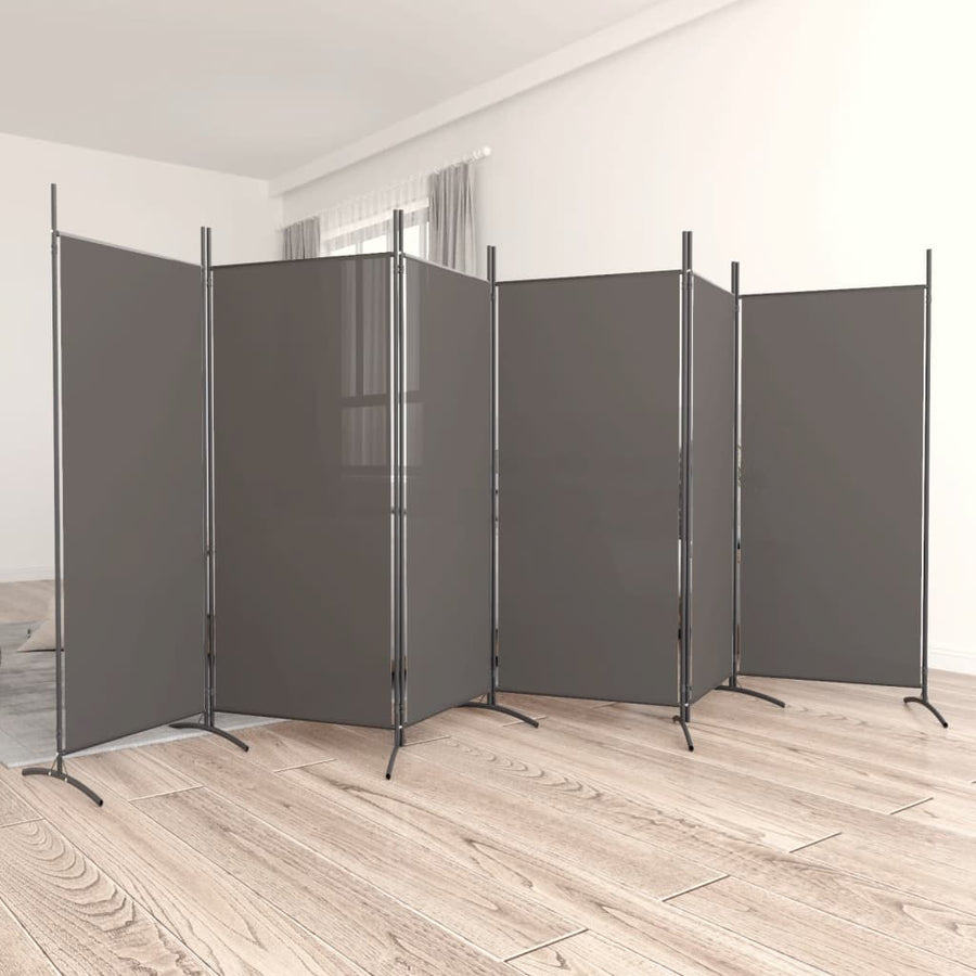 Kamerscherm Met 6 Panelen Stof Kleurig 520 x 180 cm Antraciet