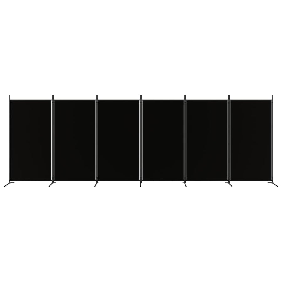 Kamerscherm Met 6 Panelen Stof 520 x 180 cm Zwart