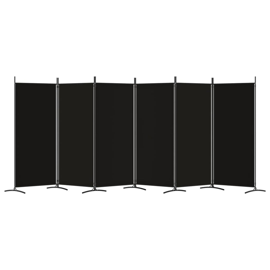Kamerscherm Met 6 Panelen Stof 520 x 180 cm Zwart