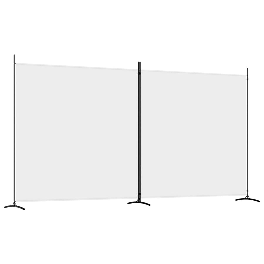 Kamerscherm Met 2 Panelen Stof 348 x 180 cm Wit