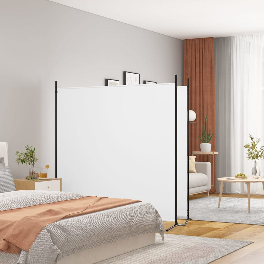 Kamerscherm Met 2 Panelen Stof 348 x 180 cm Wit