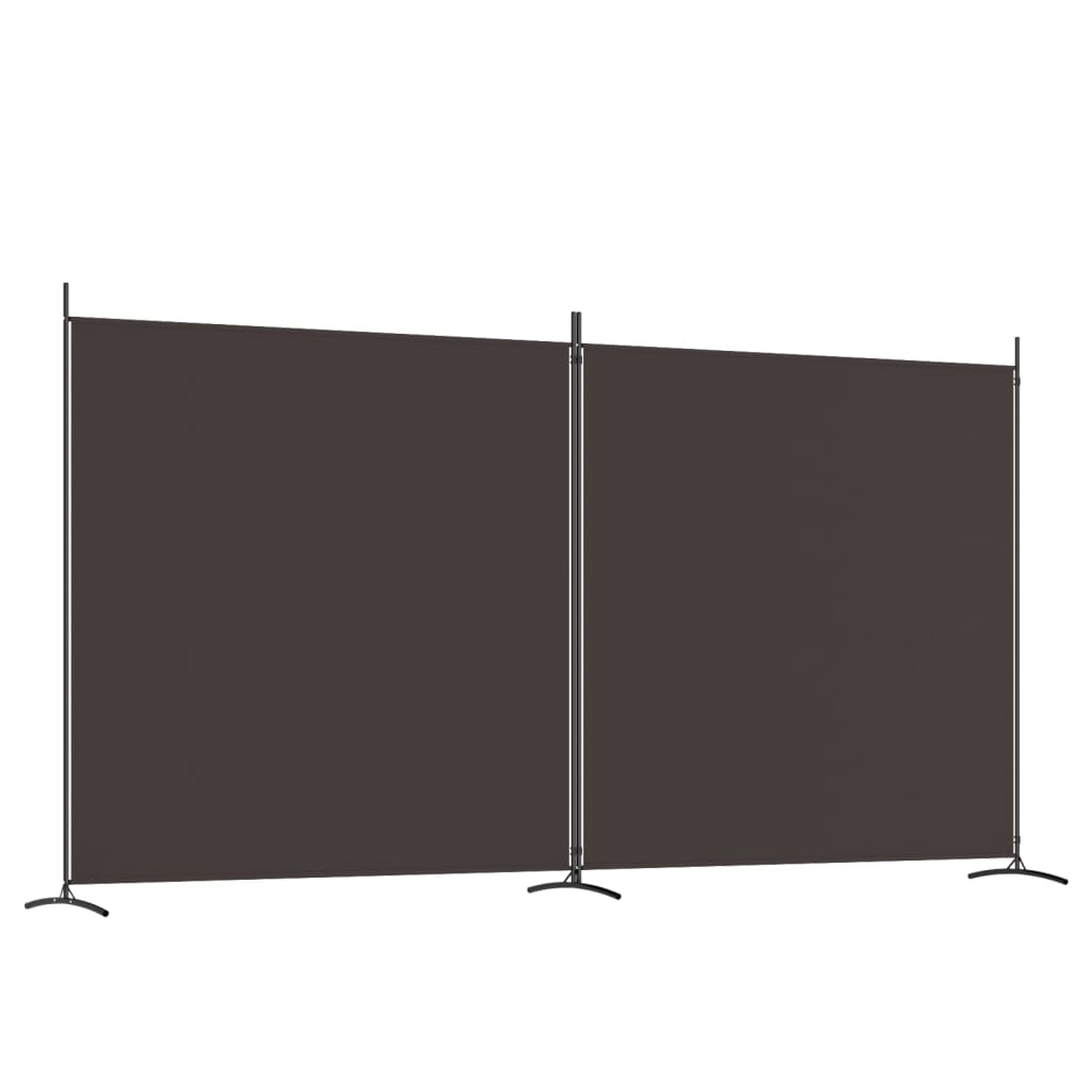 Kamerscherm met 2 panelen 348x180 cm stof bruin 348 x 180 cm Bruin